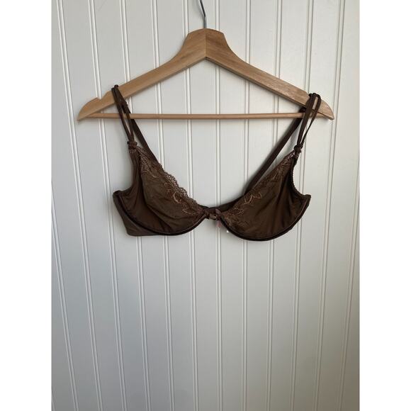 Victoria’s Secret 38C Unlined Demi Brown Lace Underwire Bra - Picture 1 of 8